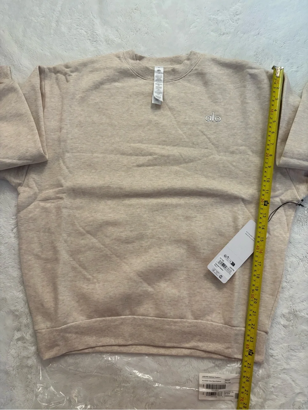 ALO Yoga Accolade Crewneck Sweater in Oatmeal Heather Large NWT